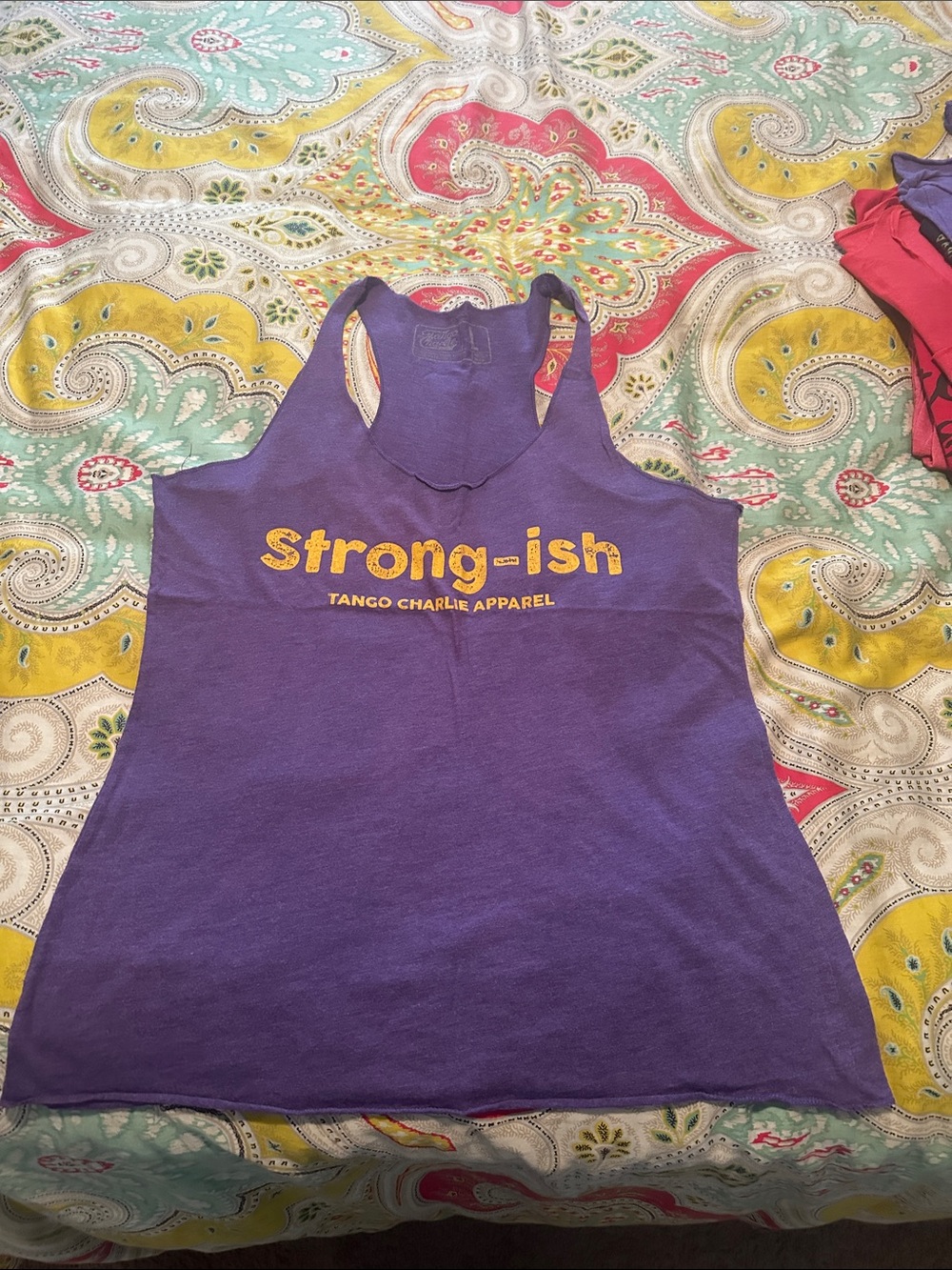 Purple Racerback Tank - "Strong-ish" Graphic